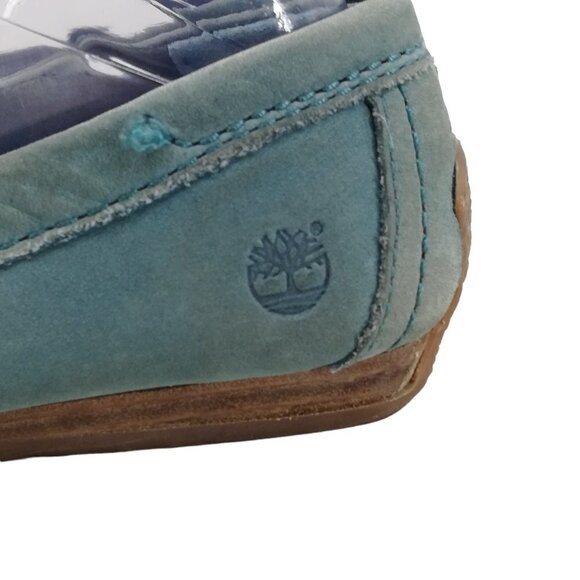 Timberland Womans Blue Penny Loafer Driving Shoes Moccasins Size 8 Leather Suede - Picture 7 of 11